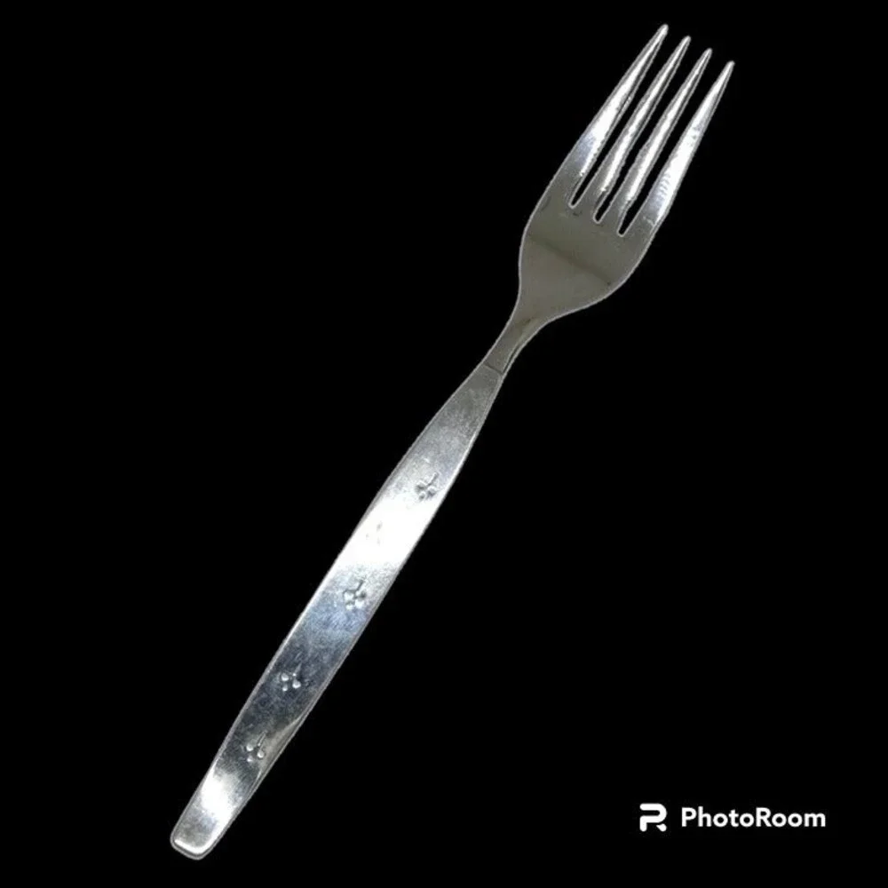 Oneida Community Stainless Celebrity Dinner Fork-White Accents-Vintage-MCM